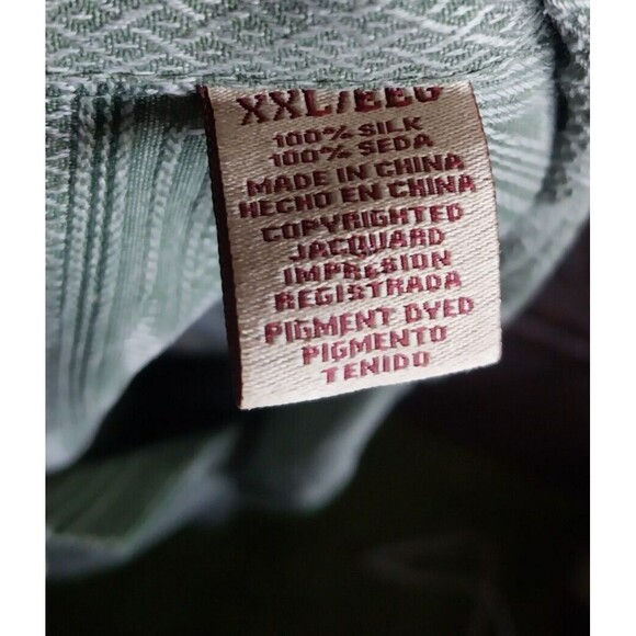 100% Silk Hawaiian Shirt Vintage Jamaica Jaxx, Palm Trees, Size 2XL, Green - Picture 6 of 7